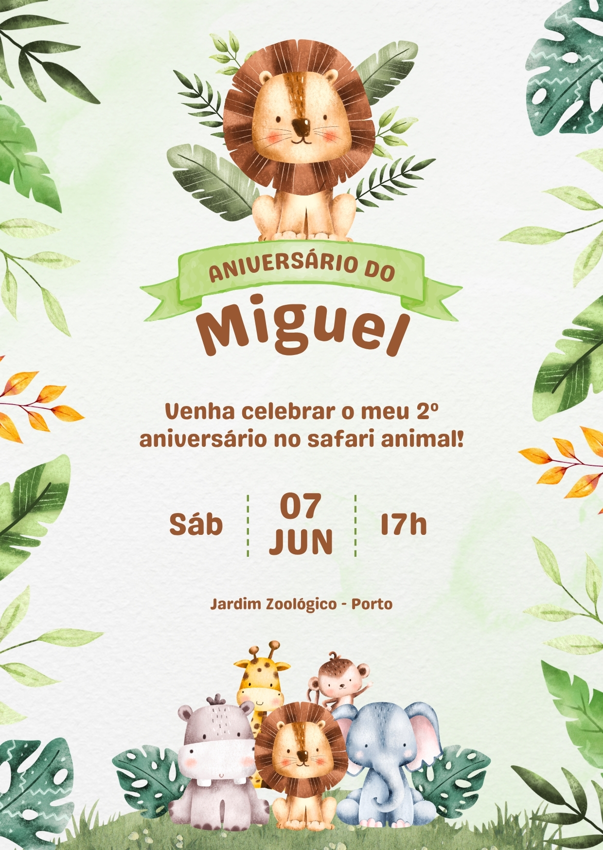Convite de aniversário Miguel